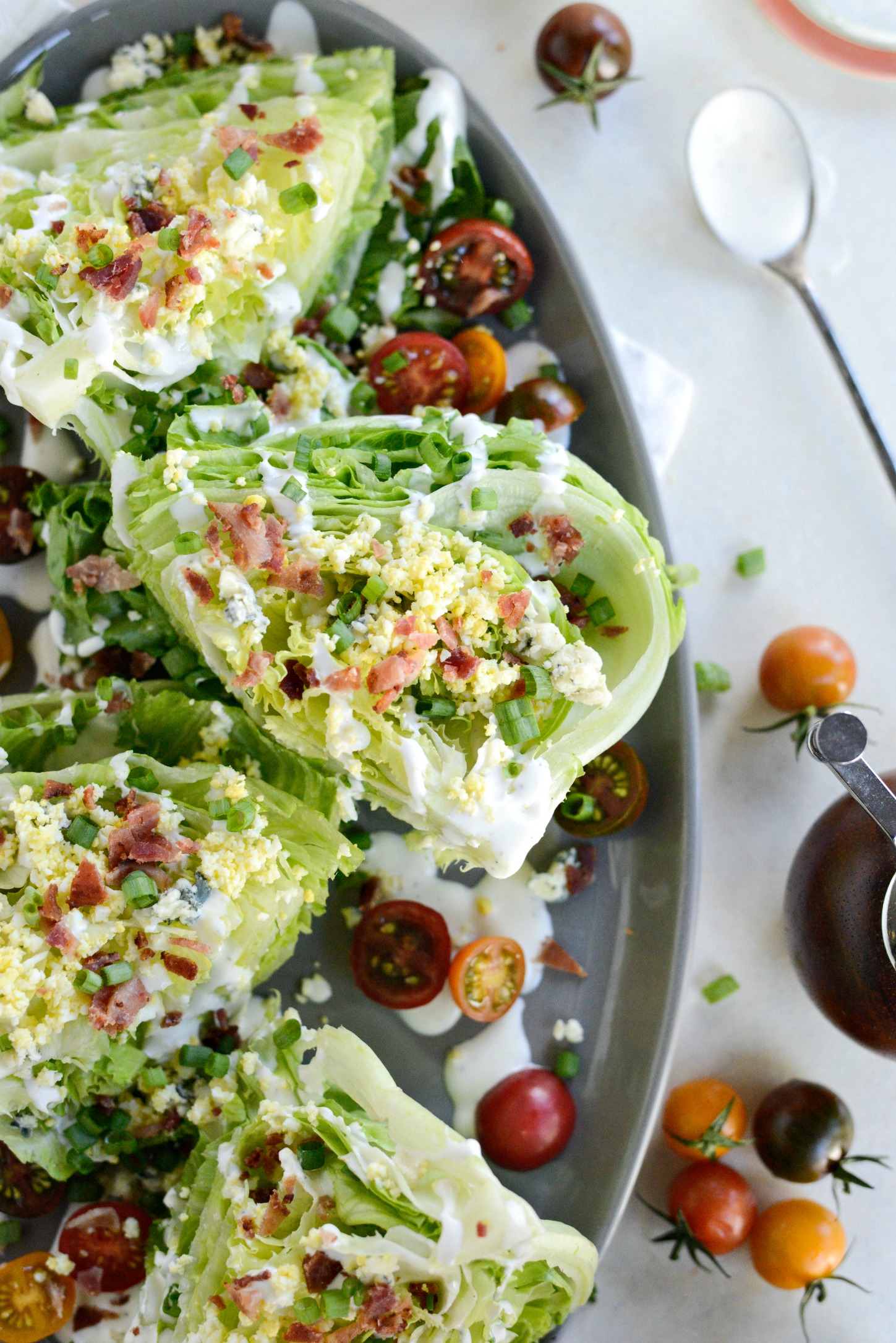 Loaded Wedge Salad with Black Pepper Buttermilk Dressing - Simply Scratch