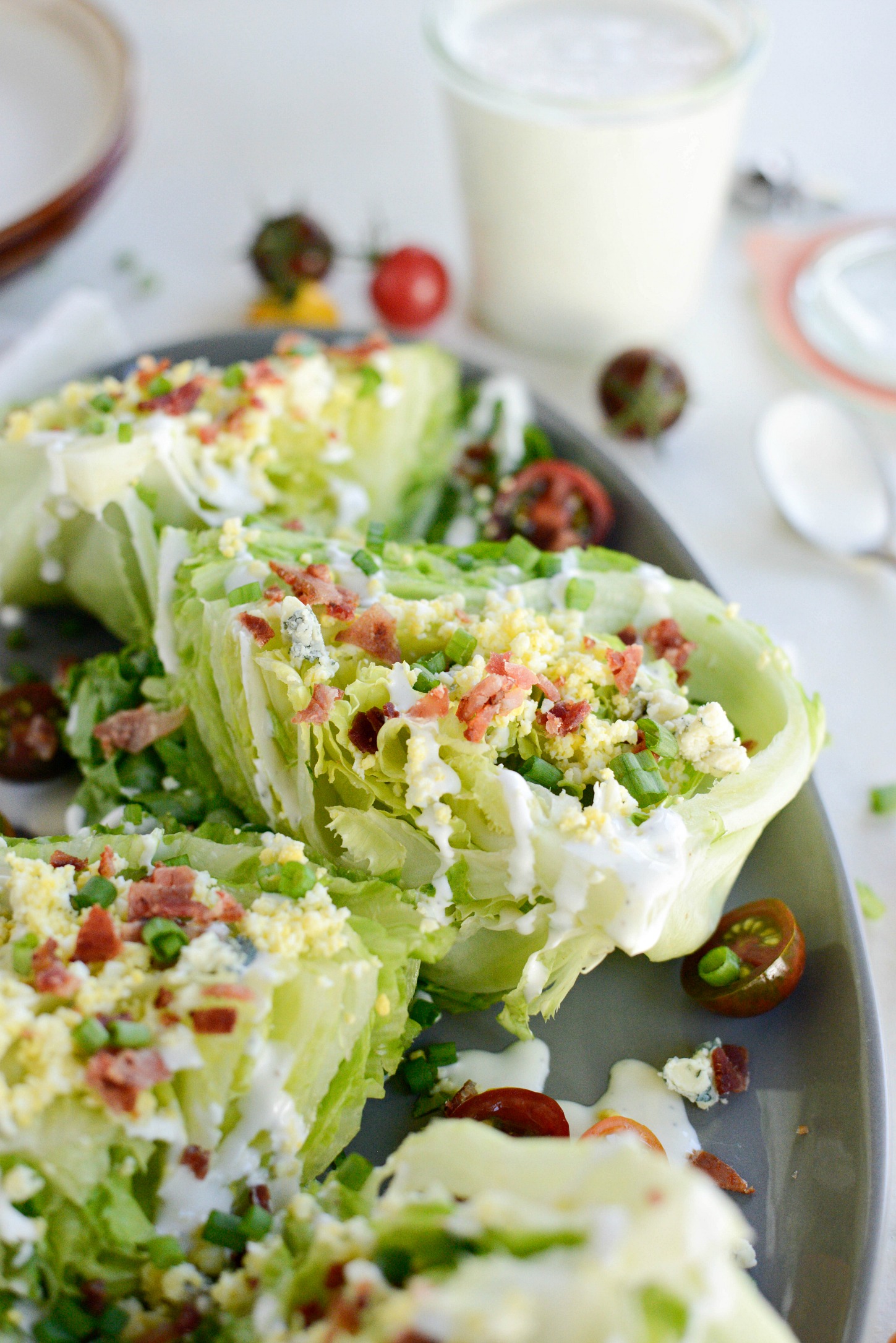 Loaded Wedge Salad With Black Pepper Buttermilk Dressing - Simply Scratch