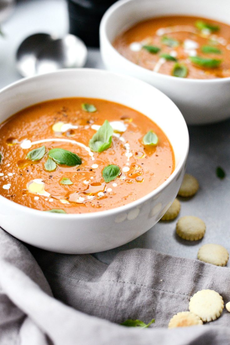 Creamy Roasted Tomato Pumpkin Soup - Simply Scratch