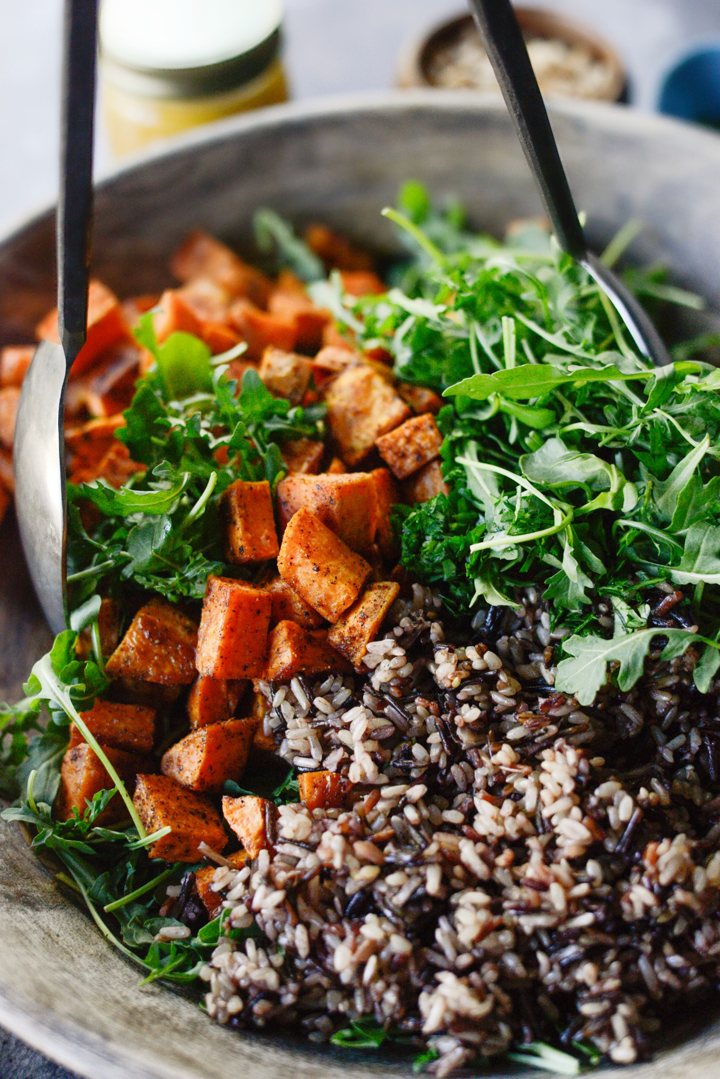 Sweet Potato Wild Rice Arugula Salad - Simply Scratch