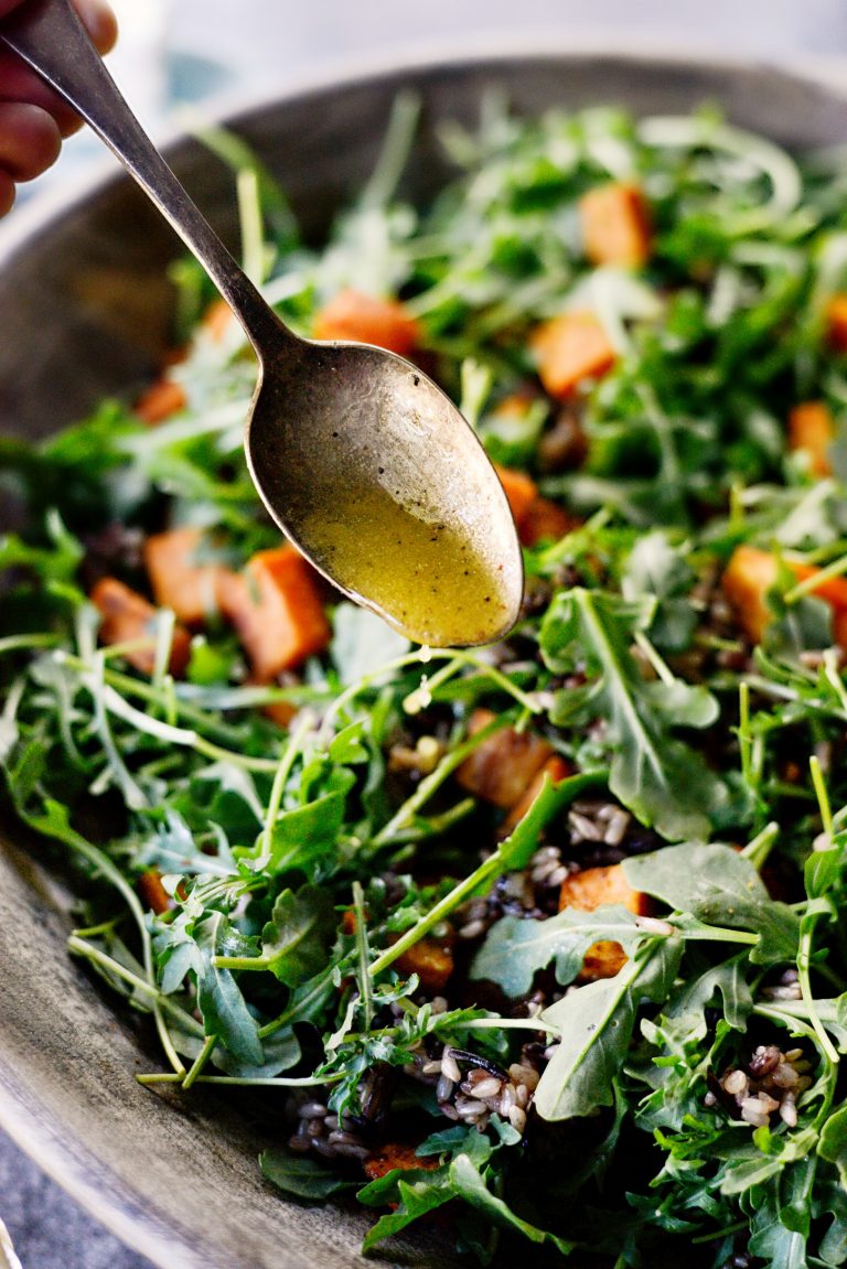 Sweet Potato Wild Rice Arugula Salad - Simply Scratch