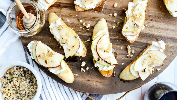 Whipped Blue Cheese Crostini With Pears And Honey Simply Scratch