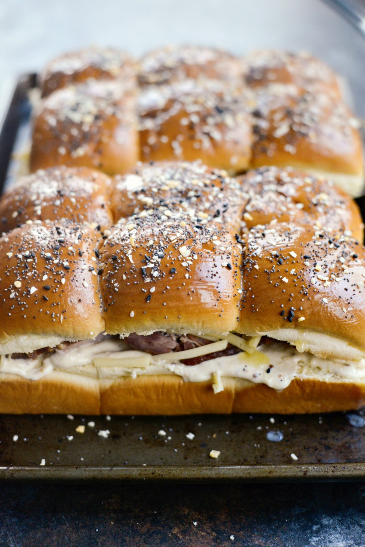 Ham and Gouda Party Sandwiches with Roasted Garlic Dijon Mayo - Simply ...