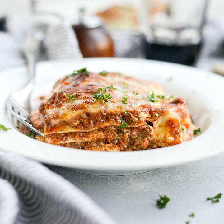 Homemade Three Meat Bolognese Lasagna - Simply Scratch