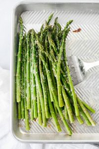 Garlicky Lemon Parmesan Roasted Asparagus - Simply Scratch