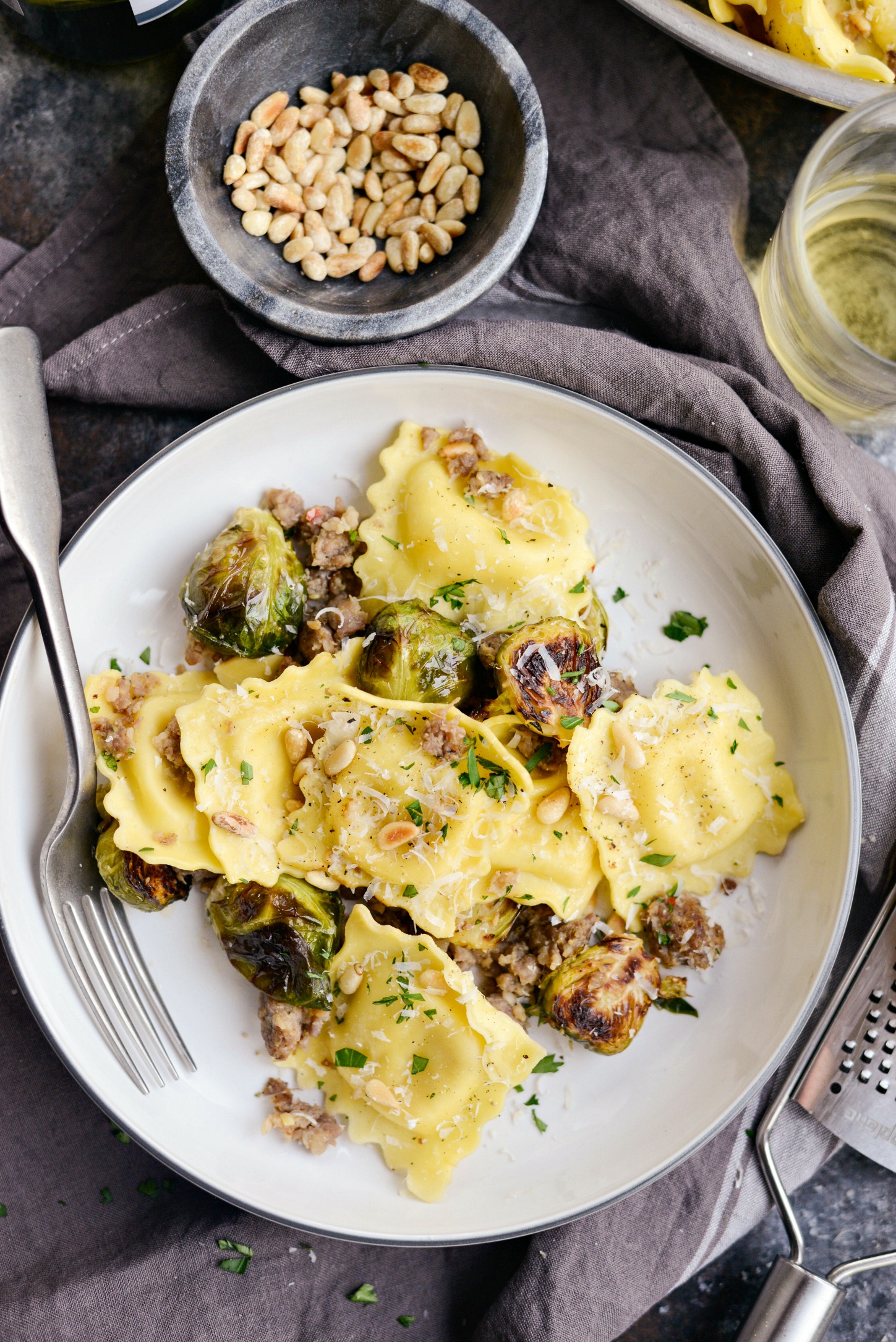 Italian Sausage Brussels Sprout Ravioli - Simply Scratch