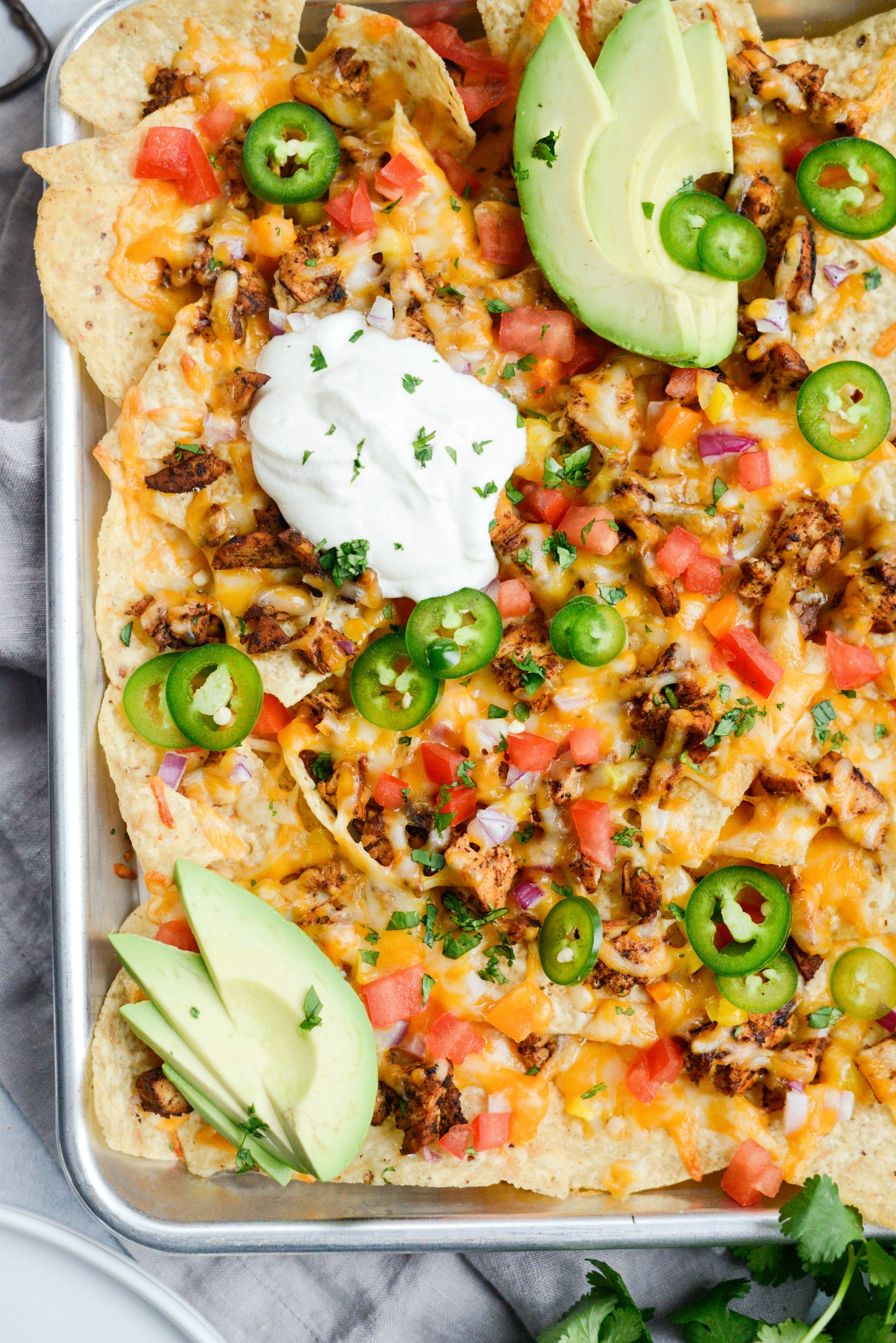 Mexicali Chicken Sheet Pan Nachos - Simply Scratch