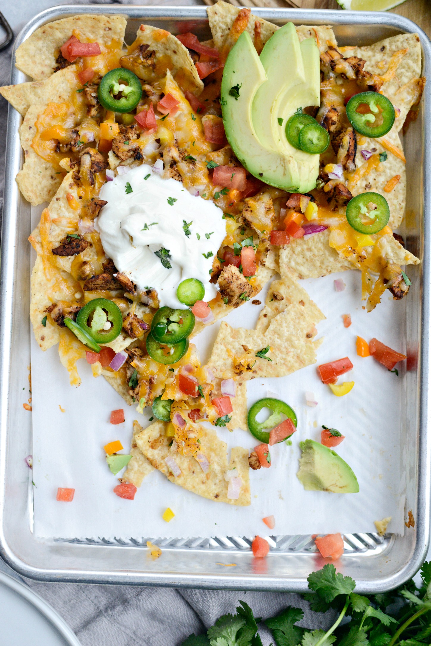 Mexicali Chicken Sheet Pan Nachos - Simply Scratch