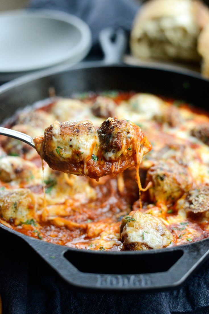 Skillet Chicken Parmesan Meatballs Simply Scratch