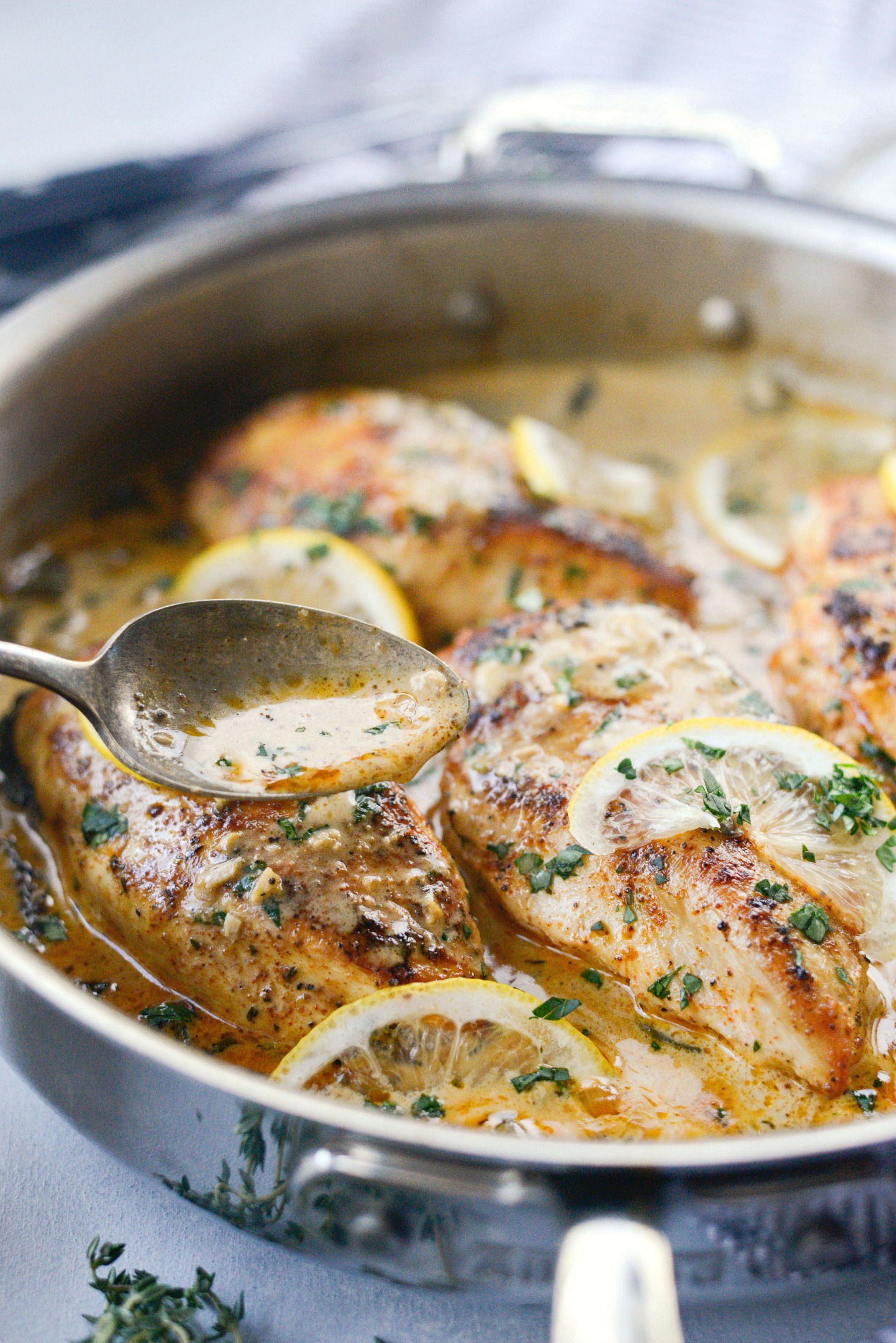 Simply Scratch Creamy Lemon Chicken with Spinach - Simply Scratch