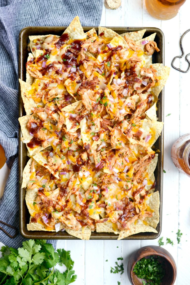 Sheet Pan BBQ Chicken Nachos - Simply Scratch