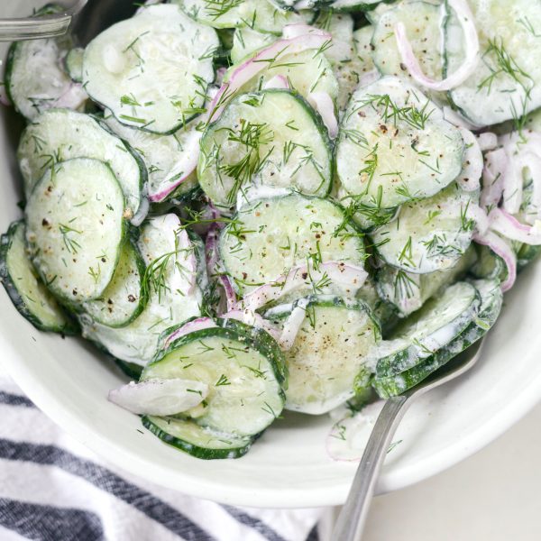 Cucumber Salad with Sour Cream Dill Dressing - Simply Scratch