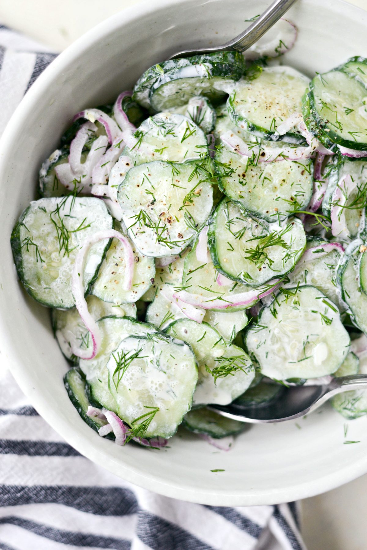 Cucumber Salad with Sour Cream Dill Dressing - Simply Scratch