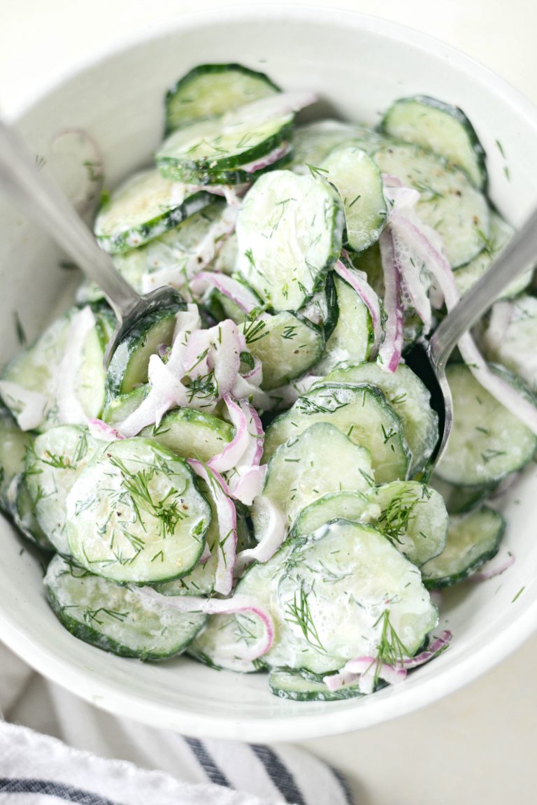 Cucumber Salad With Sour Cream Dill Dressing Simply Scratch