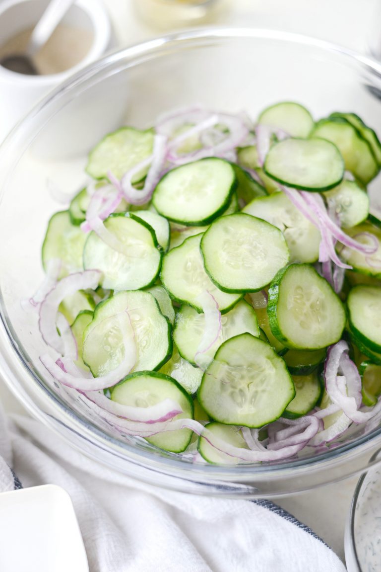 Cucumber Salad With Sour Cream Dill Dressing - Simply Scratch