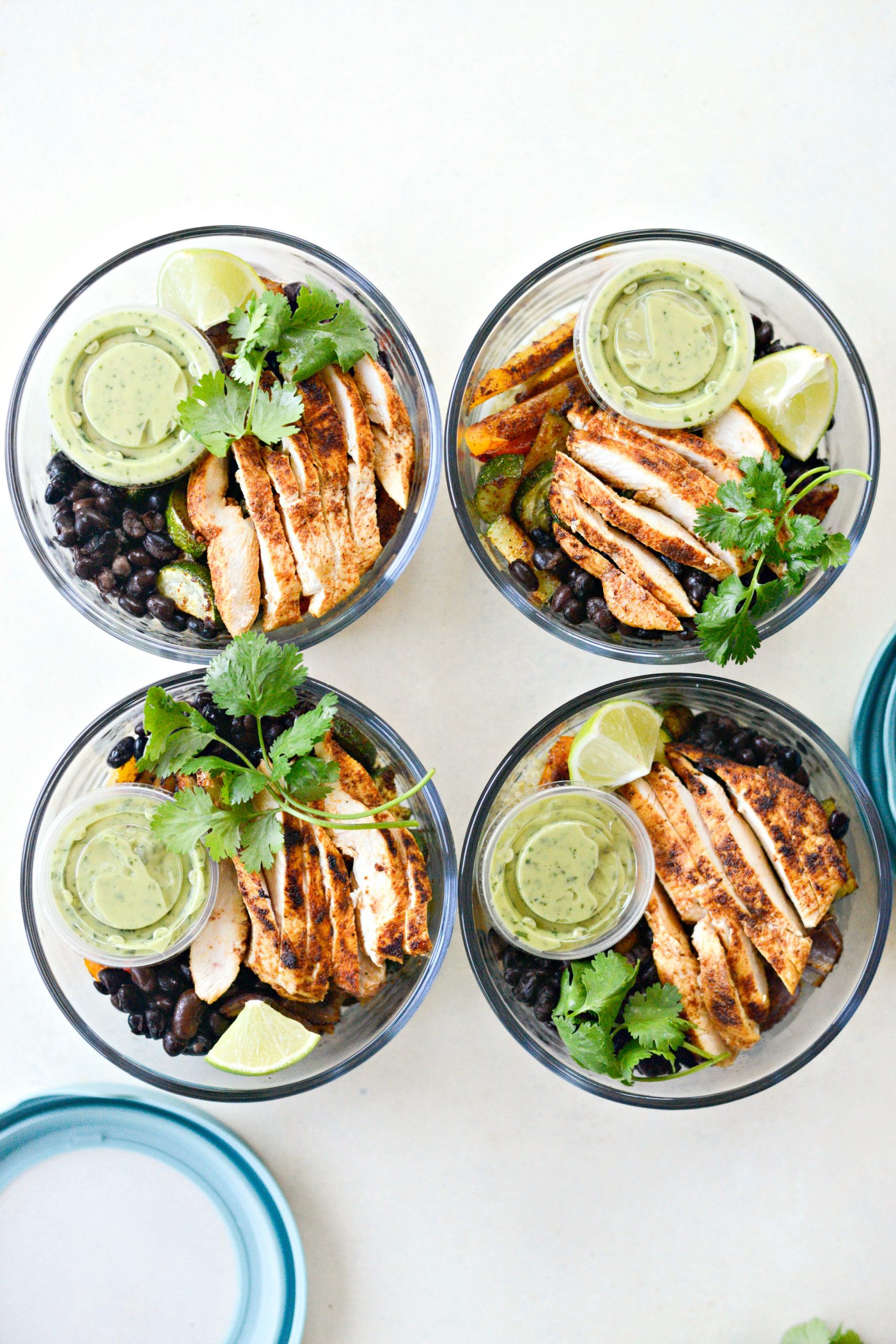 Chicken Fajita Meal Prep Lunch Bowls + Cilantro Lime Quinoa