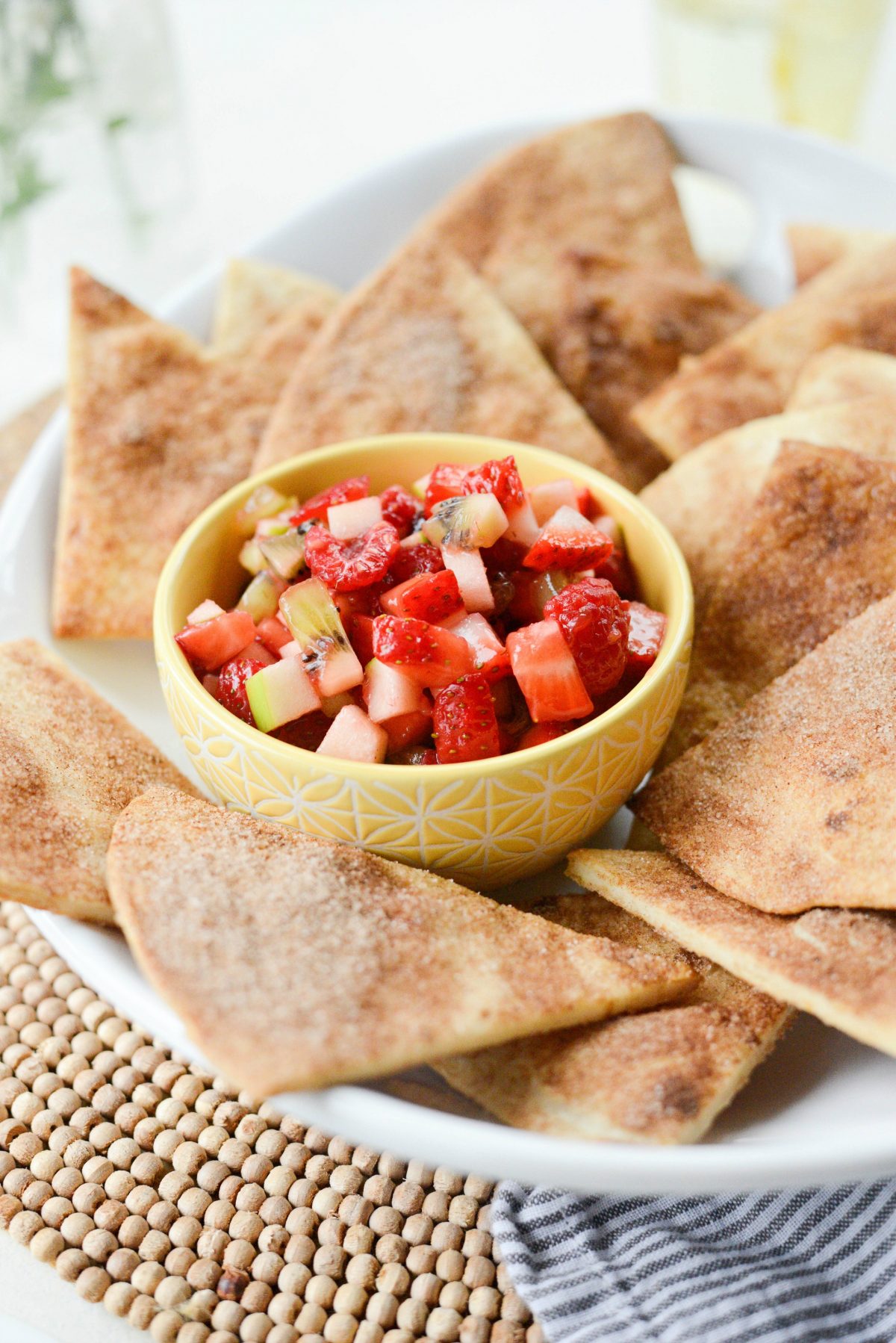 Fruit Salsa with Baked Cinnamon Sugar Chips