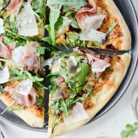 Fig Jam Prosciutto Pizza with Parmesan and Arugula l SimplyScratch.com