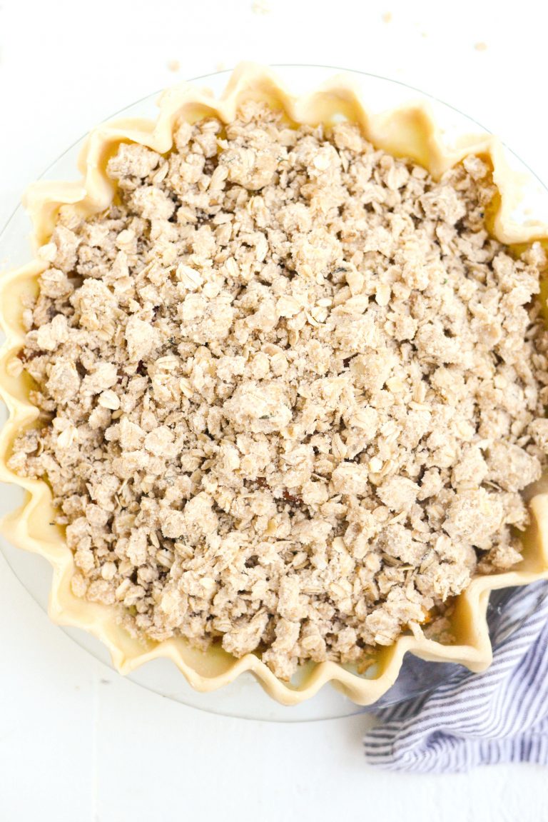 Brown Sugar Apple Pie With Oatmeal Thyme Crumble Simply Scratch