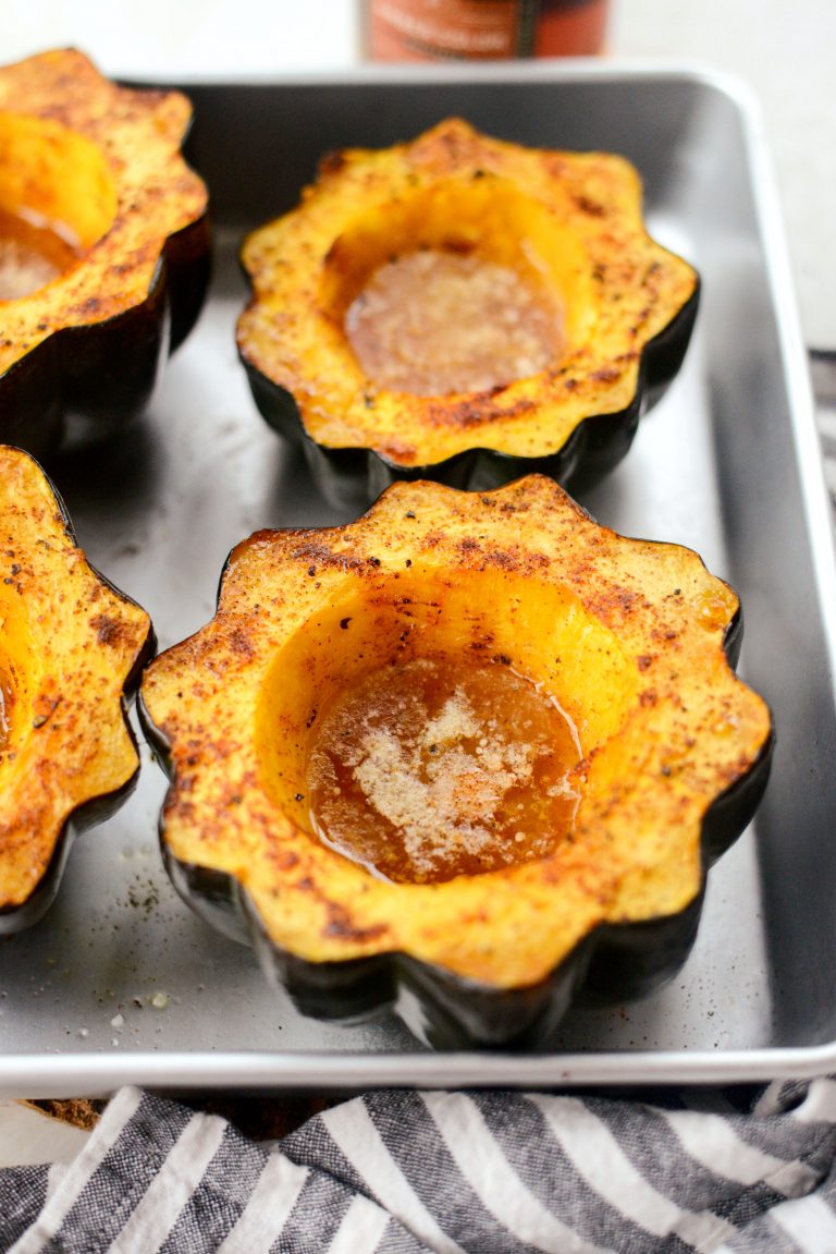 Maple Butter Roasted Acorn Squash Simply Scratch