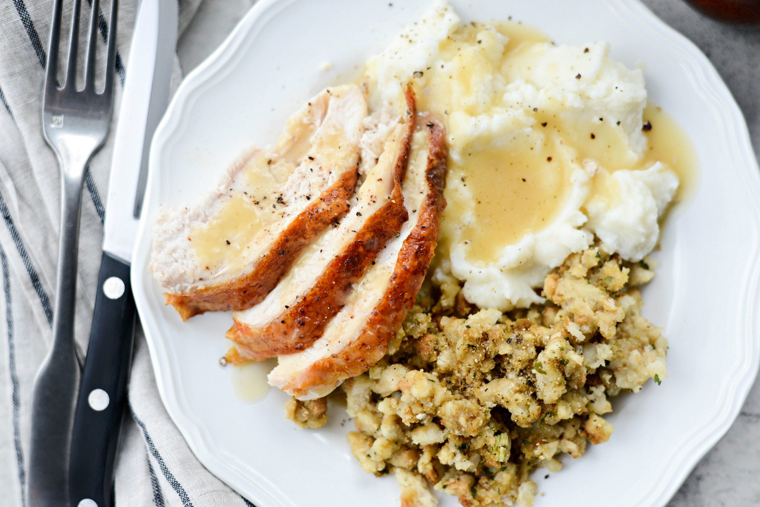 Butter Roasted Whole Turkey Breast with Gravy - Simply Scratch