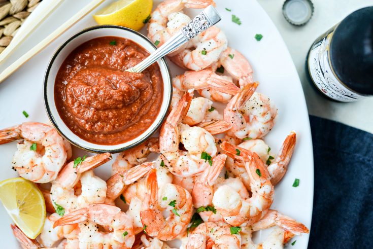 Roasted Shrimp with Homemade Cocktail Sauce - Simply Scratch