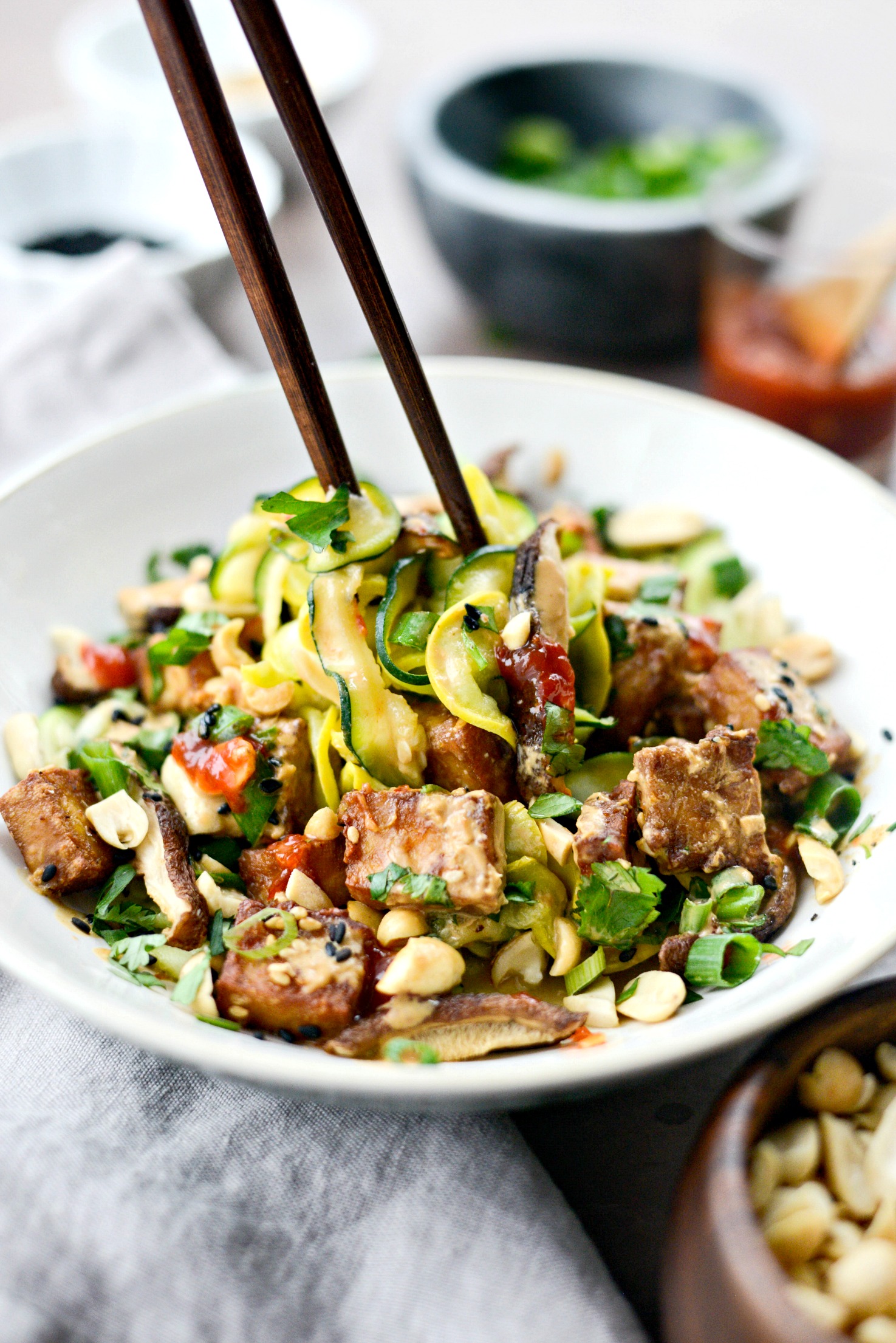 Crispy Air Fryer Tofu with Peanut Sauce - Simply Scratch