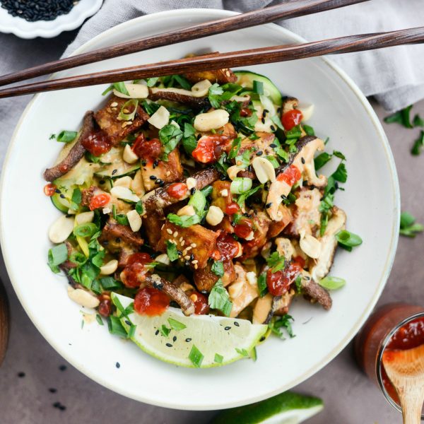 Crispy Air Fryer Tofu with Peanut Sauce - Simply Scratch