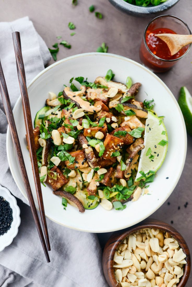 Crispy Air Fryer Tofu with Peanut Sauce - Simply Scratch