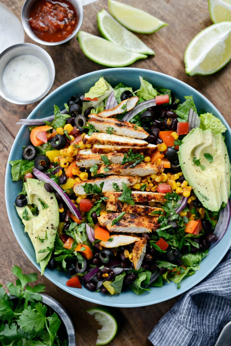 Southwest Chicken Salsa Ranch Taco Salad - Simply Scratch