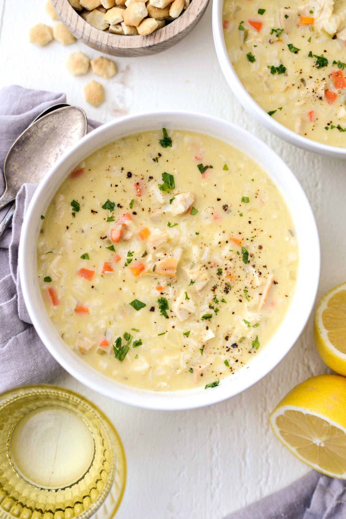 Creamy Chicken Lemon Rice Soup - Simply Scratch