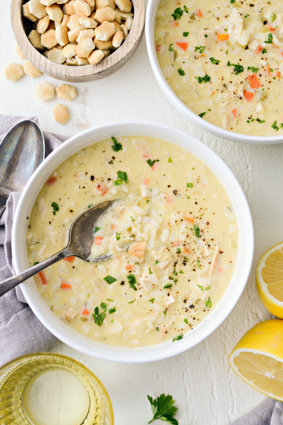 Creamy Chicken Lemon Rice Soup - Simply Scratch