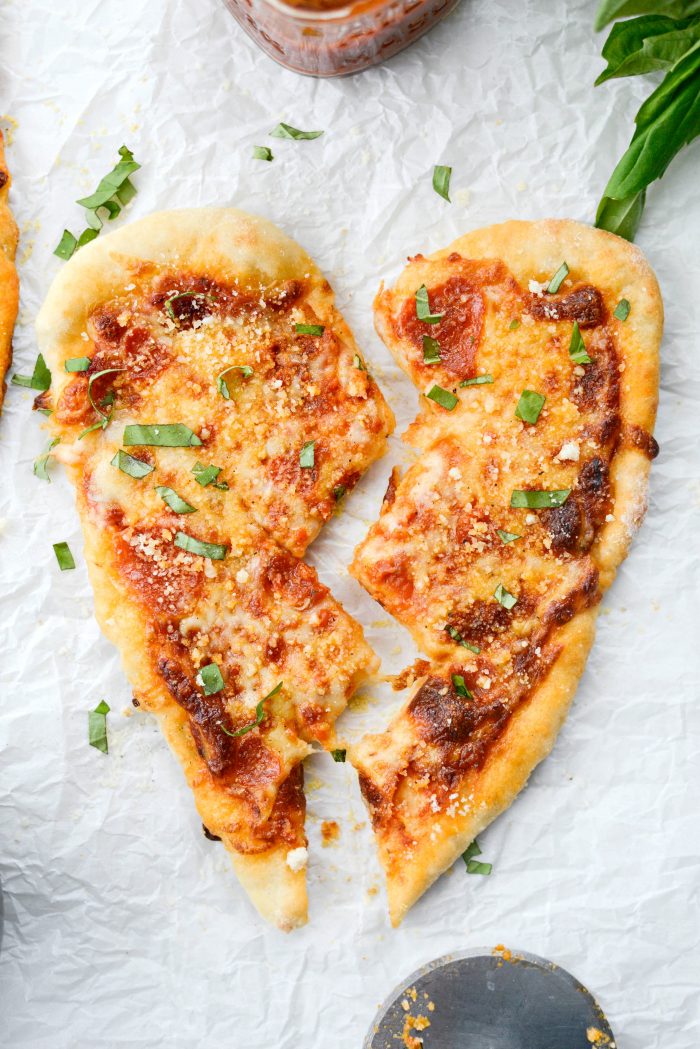 broken Heart Shaped Personal Pizzas