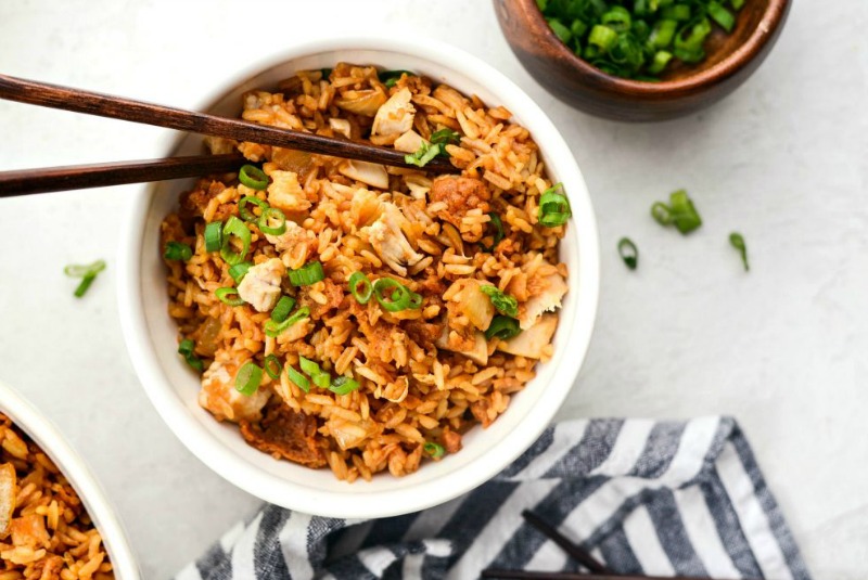 Crispy Fried Chicken Fried Rice - Simply Scratch