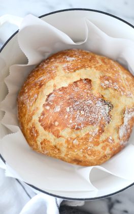 No-Knead Rustic Bread Loaf l SimplyScratch.com #homemade #noknead #bread #loaf #rustic #fromscratch #dutchoven #loaves