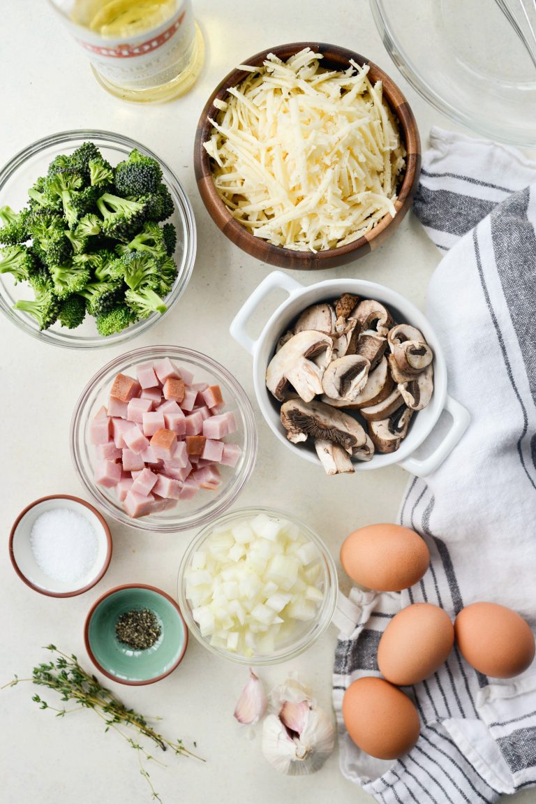 Broccoli Ham And Swiss Crustless Quiche - Simply Scratch