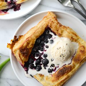 baked and golden brown Blueberry Lavender Pastry Pies