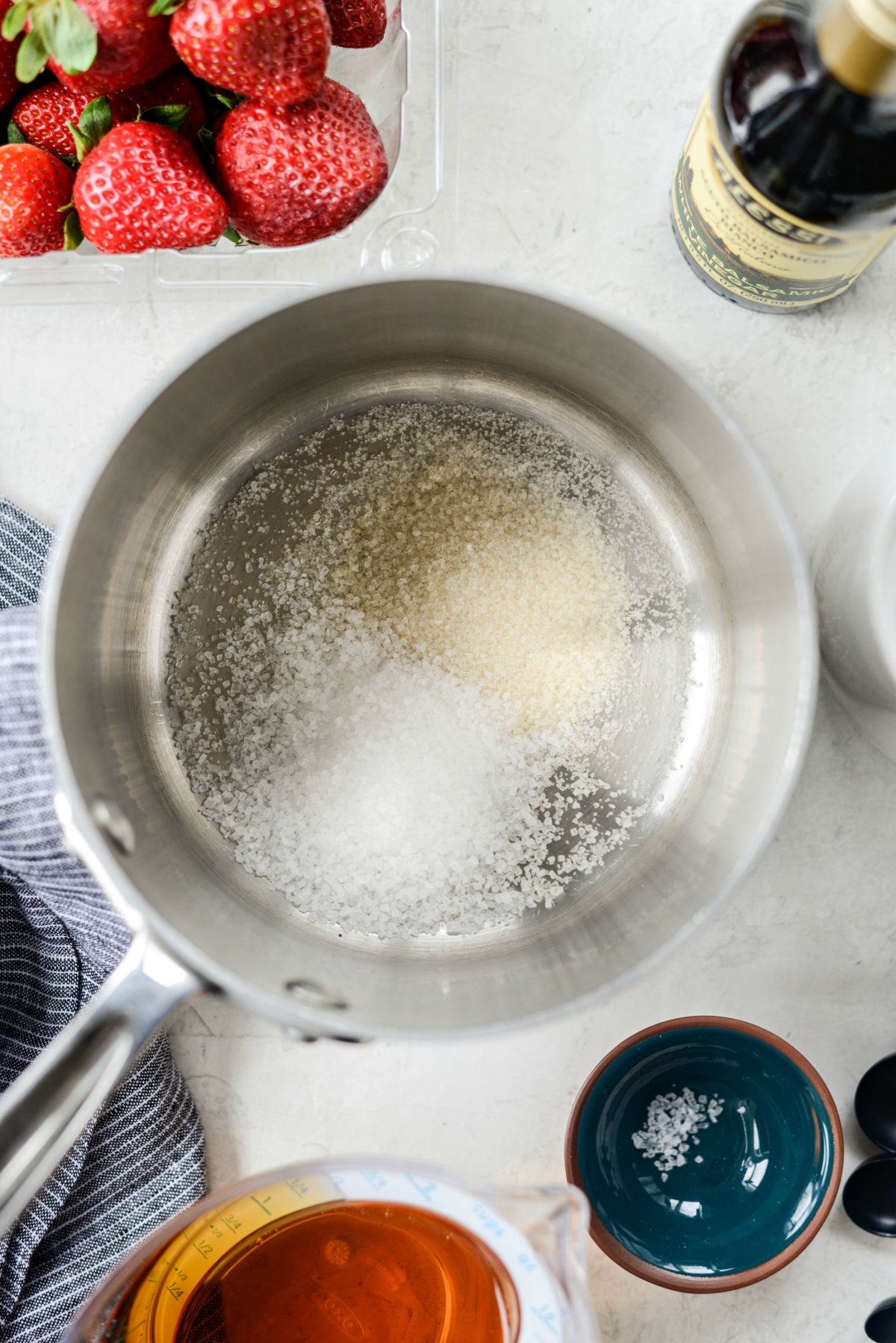 sugar and salt in a saucepan.