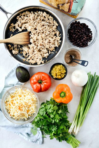 Deep Dish Black Bean Chicken Chorizo Nachos - Simply Scratch