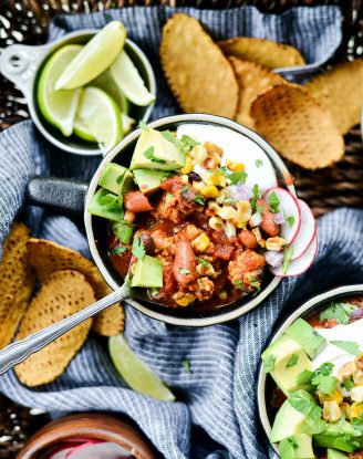 Southwest Three Bean Chicken Chili l SimplyScratch.com #southwest #chicken #chili #beans #lowfat #healthy #easy #simplyscratch