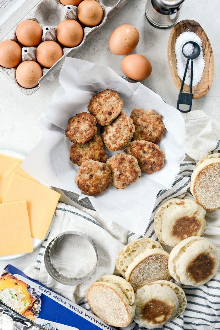Sausage Egg and Cheese Breakfast Sandwiches - Simply Scratch