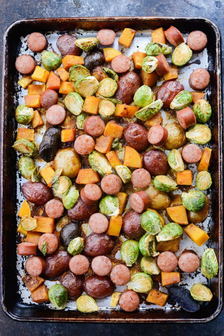 Smoked Sausage and Vegetable Sheet Pan Dinner - Simply Scratch