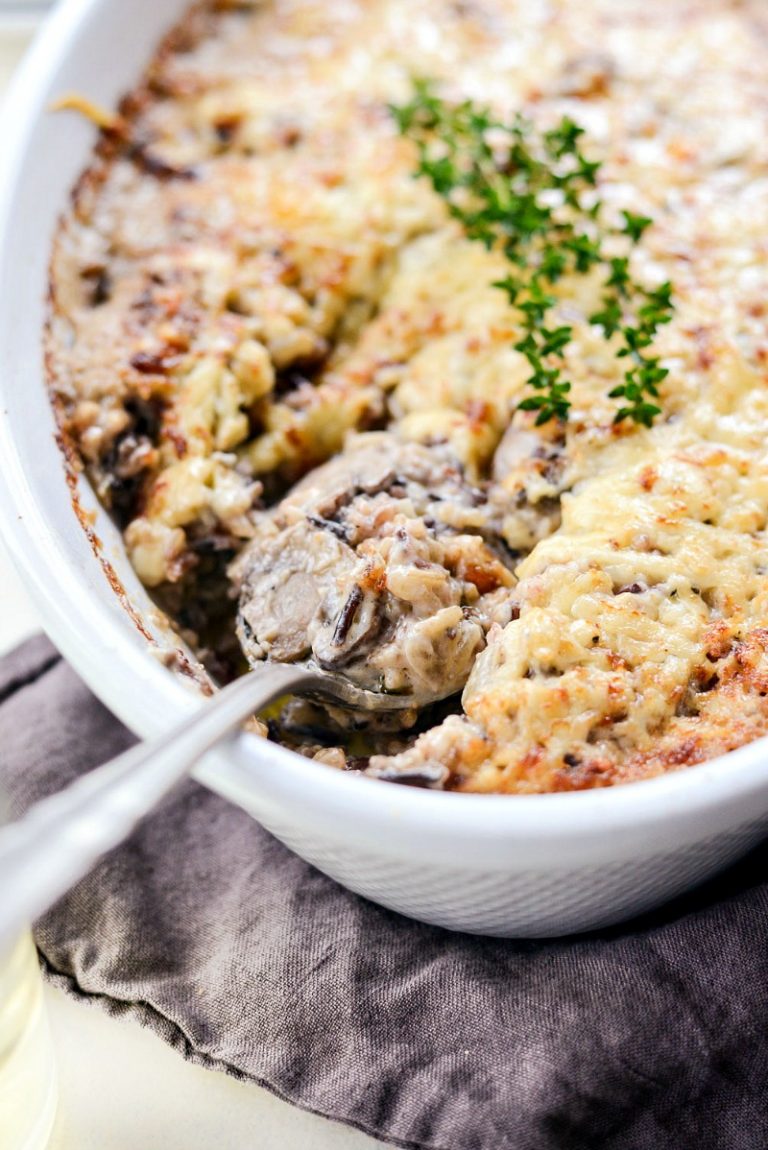 Mushroom Wild Rice Casserole - Simply Scratch