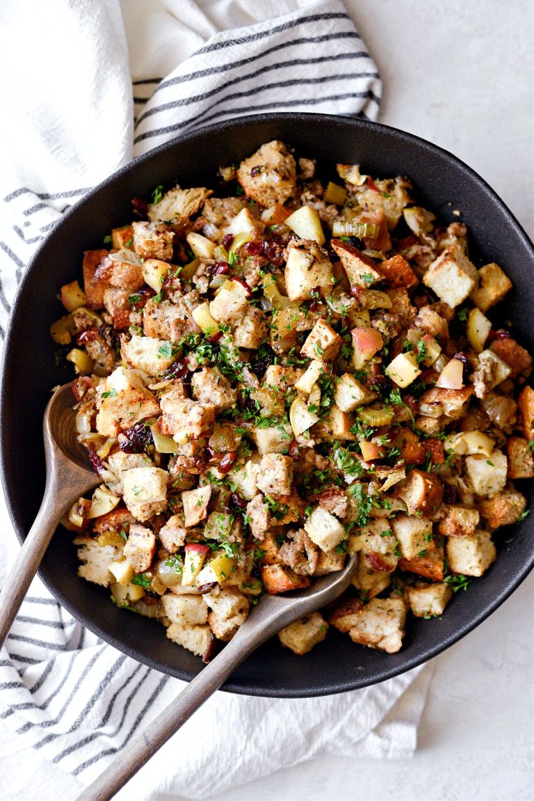 Sausage Apple Cranberry Stuffing - Simply Scratch