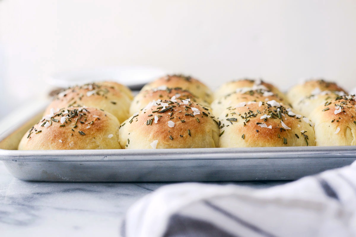 Sea Salt Rosemary Dinner Rolls - Simply Scratch