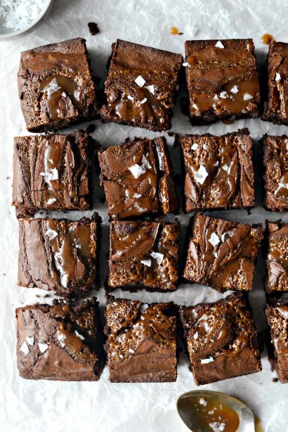 Sea Salt Caramel Espresso Brownies - Simply Scratch