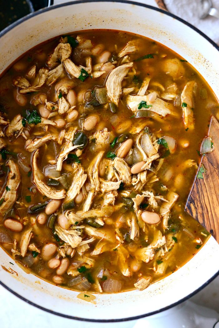 White Bean Chicken Poblano Stew - Simply Scratch