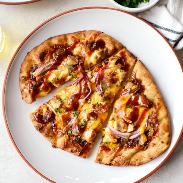 BBQ Chicken Naan Pizzas - Simply Scratch