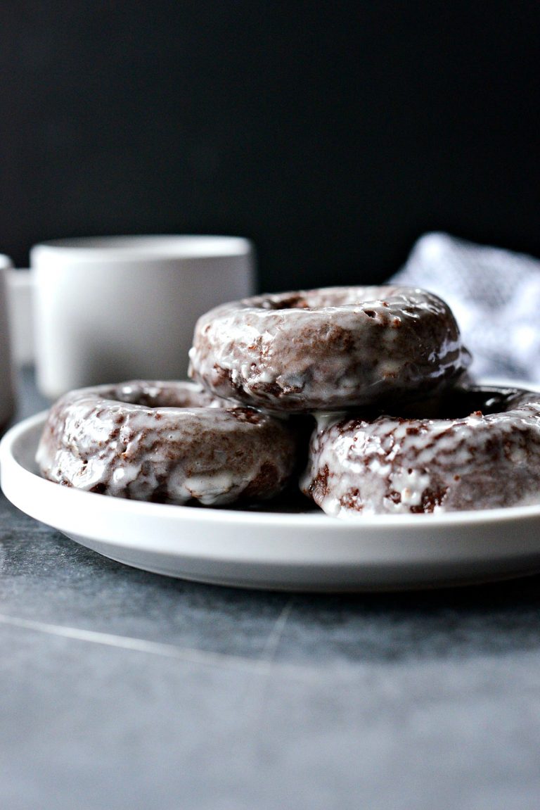 Glazed Chocolate Cake Doughnuts - Simply Scratch