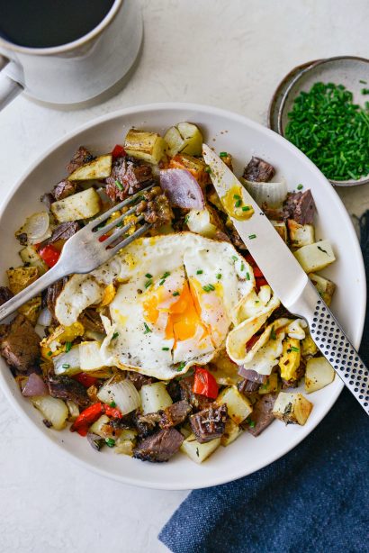 Smoked Brisket Breakfast Potatoes - Simply Scratch